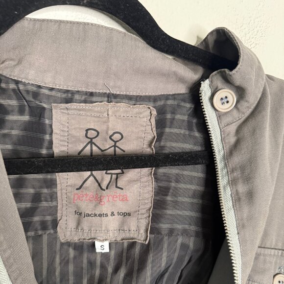 Pete & Greta Women's Small Gray Long Sleeve Zip Up Hooded Jacket Casual Travel - Picture 3 of 3